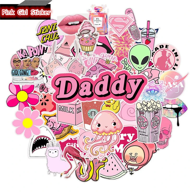 50Pcs Pink Cartoon Stickers For Water Cup Luggage Laptop Guitar Surfboard Skateboard Fridge Girls DIY Photo Albums Cute Sticker
50Pcs Pink Cartoon Stickers For Water Cup Luggage Laptop Guitar Surfboard Skateboard Fridge Girls DIY Photo Albums Cute Sticker