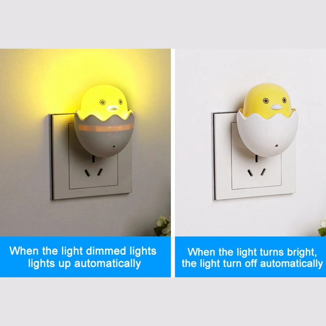 EU Plug Wall Socket Lamps LED Night Light AC 220V Light Control Sensor Yellow Duck Bedroom Lamp Gift for Children Cute
EU Plug Wall Socket Lamps LED Night Light AC 220V Light Control Sensor Yellow Duck Bedroom Lamp Gift for Children Cute