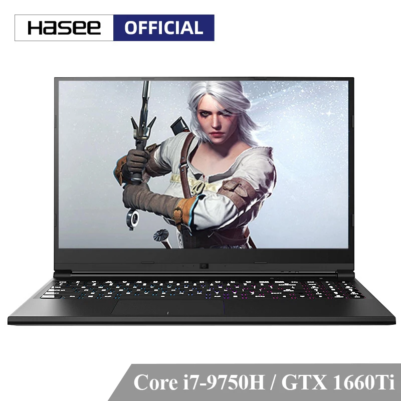 Ноутбук Hasee для игр с подсветкой игровой ноутбук процессором Intel Z7 CT7GK GTX1660Ti 6 ГБ GDDR6