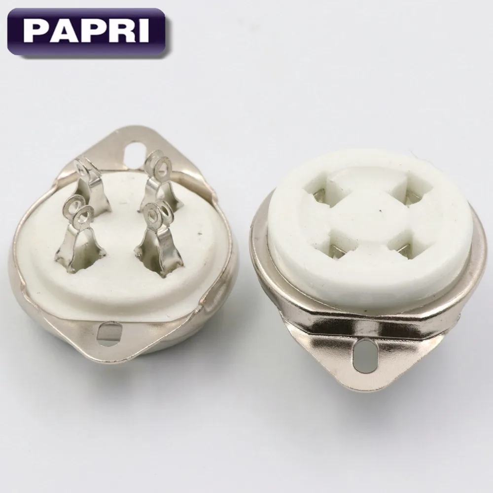 PAPRI 2PCS Ceramic U4A 4Pins Gold Plated Silver Plated Vacuum Tube Socket Chassis mount Audio HIFI DIY For 300B 2A3 811 572 45
PAPRI 2PCS Ceramic U4A 4Pins Gold Plated Silver Plated Vacuum Tube Socket Chassis mount Audio HIFI DIY For 300B 2A3 811 572 45