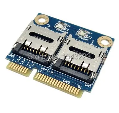 Двойная карта памяти Micro SD для адаптера Half Mini конвертер PCI-E Dual TF-Half Pci-e /Micro SD-Half |