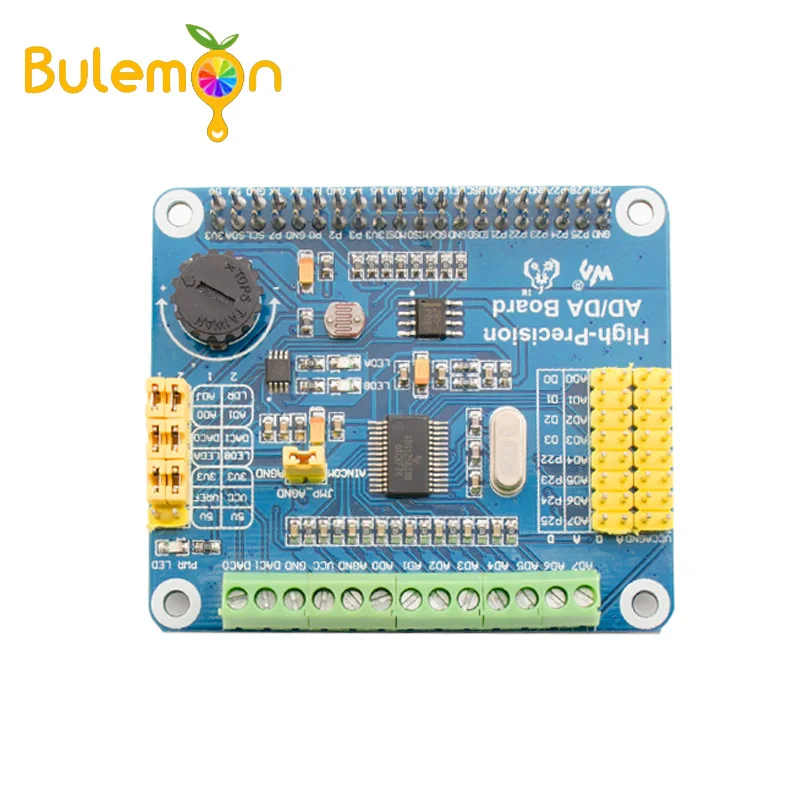 ADS1256 DAC8552 High Precision AD/DA Digital Module Expansion Board For Raspberry Pi A+/B+/2B RP014
ADS1256 DAC8552 High Precision AD/DA Digital Module Expansion Board For Raspberry Pi A+/B+/2B RP014