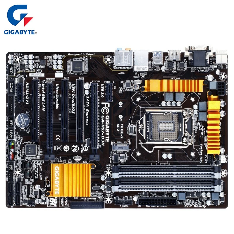 Материнская плата Gigabyte GA-H97-D3H для Intel H97 DDR3 USB3.0 32 Гб H97 D3H десктопная системная плата используется встроенная графика
Материнская плата Gigabyte GA-H97-D3H для Intel H97 DDR3 USB3.0 32 Гб H97 D3H десктопная системная плата используется встроенная графика