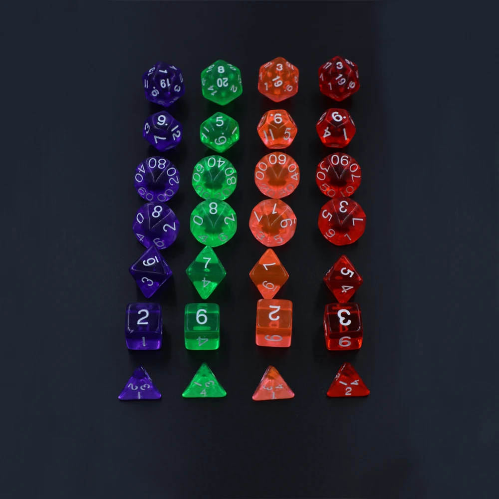 Transparent 7Pcs/Set Creative RPG Game Multi-Faceted D&D Dice DND Dice 16-20mm D4 D6 D8 D10 D12 D20
Transparent 7Pcs/Set Creative RPG Game Multi-Faceted D&D Dice DND Dice 16-20mm D4 D6 D8 D10 D12 D20