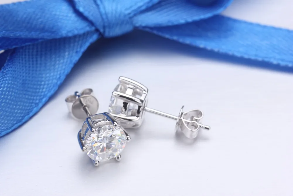 18k White Gold Moissanites Earrings Stud Earrings With Round 6.5mm 1ct/pc EF Color Brilliant Cut Moissanites Stones
18k White Gold Moissanites Earrings Stud Earrings With Round 6.5mm 1ct/pc EF Color Brilliant Cut Moissanites Stones