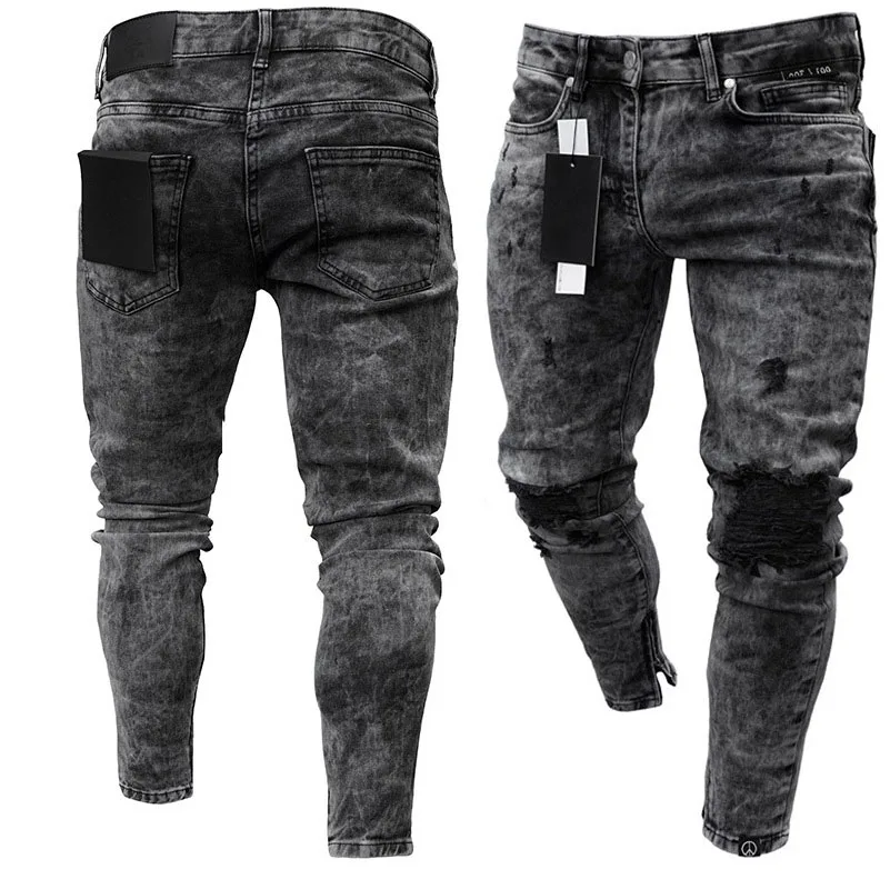 Men's Jeans Slim Fashion Pants Streetwear Ripped Pencil Pants Zipper Jeans 2019 Spring Summer New Brand New Product 
Men's Jeans Slim Fashion Pants Streetwear Ripped Pencil Pants Zipper Jeans 2019 Spring Summer New Brand New Product