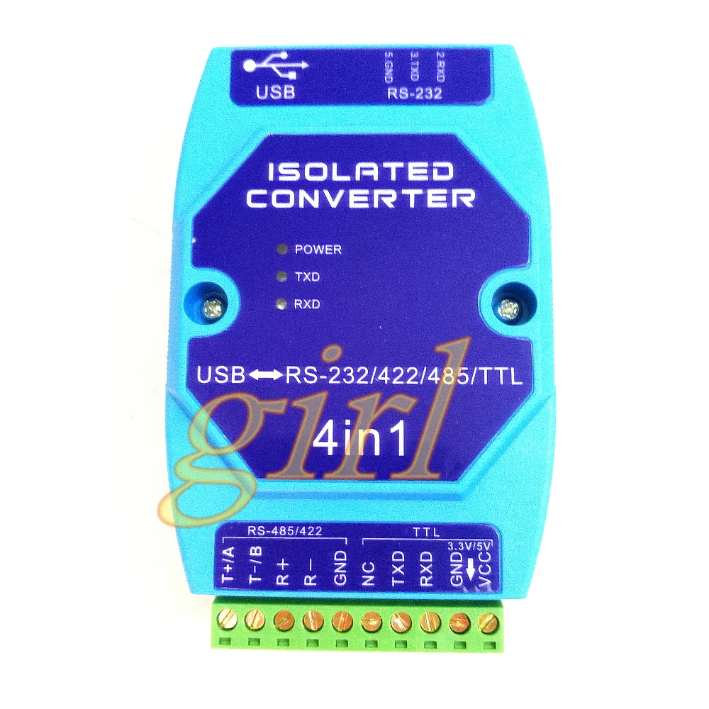 Оптический изоляционный USB к rs485 422 232 интерфейс, промышленный класс, защита от молнии, USB к последовательному конвертеру CH340/FT232
Оптический изоляционный USB к rs485 422 232 интерфейс, промышленный класс, защита от молнии, USB к последовательному конвертеру CH340/FT232