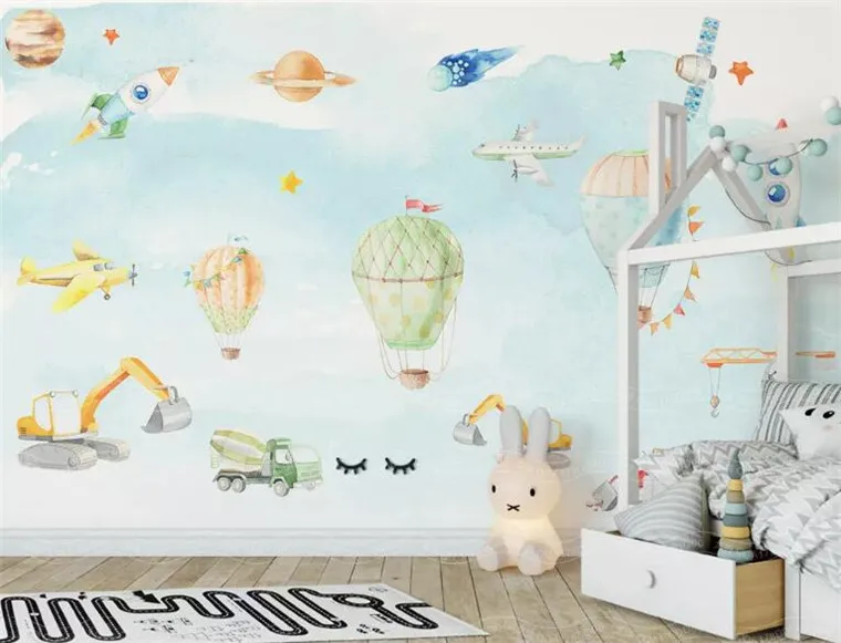 North European simple 3D hand painted plane Wallpaper for Kids Room Boys Girl Bedroom Wall Decor space Non woven Wall Paper
North European simple 3D hand painted plane Wallpaper for Kids Room Boys Girl Bedroom Wall Decor space Non woven Wall Paper