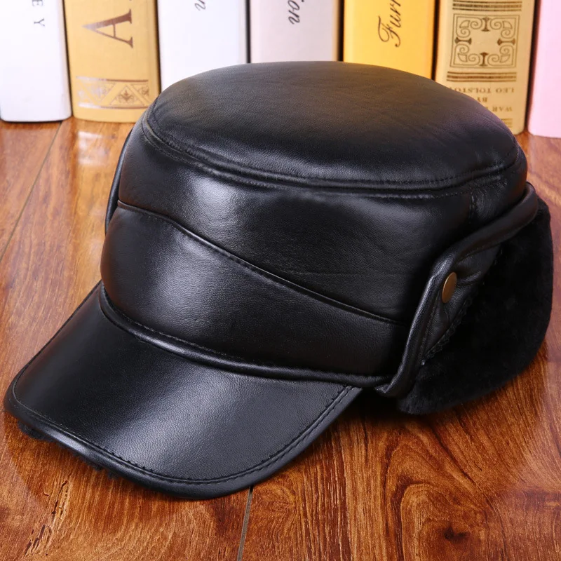 2017 New Men Earmuffs Genuine Leather Faux Fur Baseball Caps Thicken Warmer Winter Male Flat Hats Real Cowhide Gorras B-7268
2017 New Men Earmuffs Genuine Leather Faux Fur Baseball Caps Thicken Warmer Winter Male Flat Hats Real Cowhide Gorras B-7268