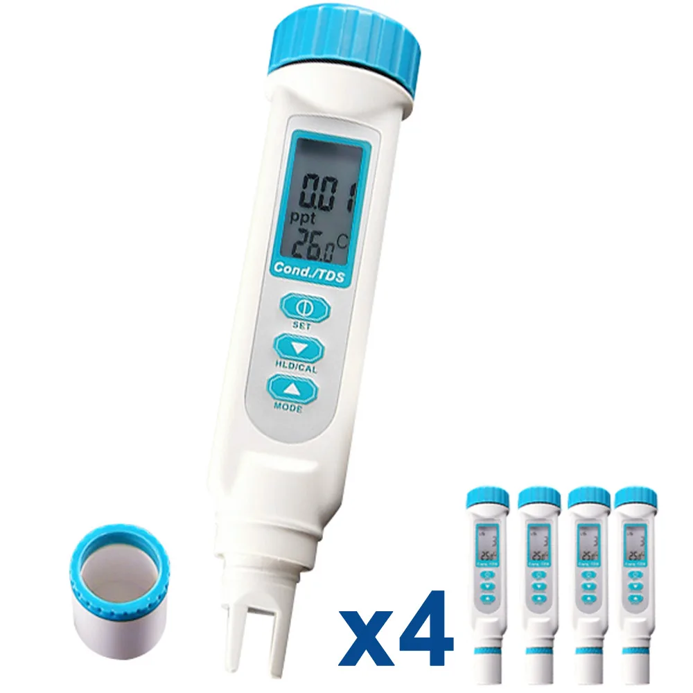 4 pieces x 3-in-1 Digital Pen-type Conductivity TDS Meter ppm ppt uS mS C/F Pool Spa Water Quality Tester
4 pieces x 3-in-1 Digital Pen-type Conductivity TDS Meter ppm ppt uS mS C/F Pool Spa Water Quality Tester