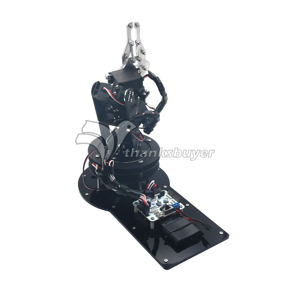 Aluminium 6 DOF Robotic Arm Clamp Claw & 6pcs MG996R Servos & Controller Full Set Combo -Black 
Aluminium 6 DOF Robotic Arm Clamp Claw & 6pcs MG996R Servos & Controller Full Set Combo -Black