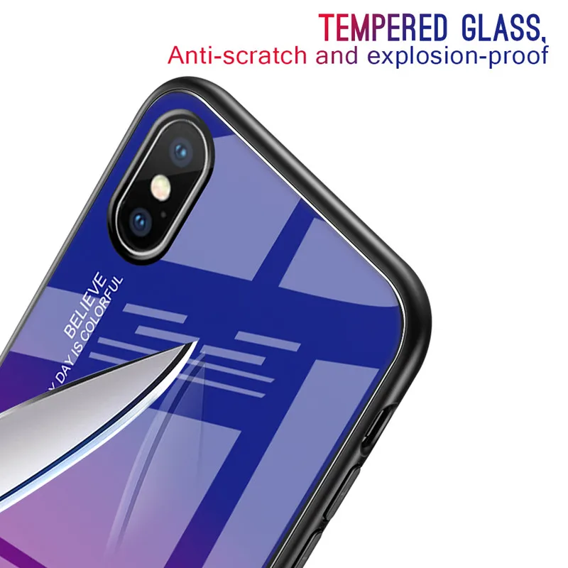 Gradient Tempered Glass Case For Samsung Galaxy A50 A70 Note 10 9 8 S8 S9 S10 Plus S20 A30 A40 Lite | Мобильные телефоны и
