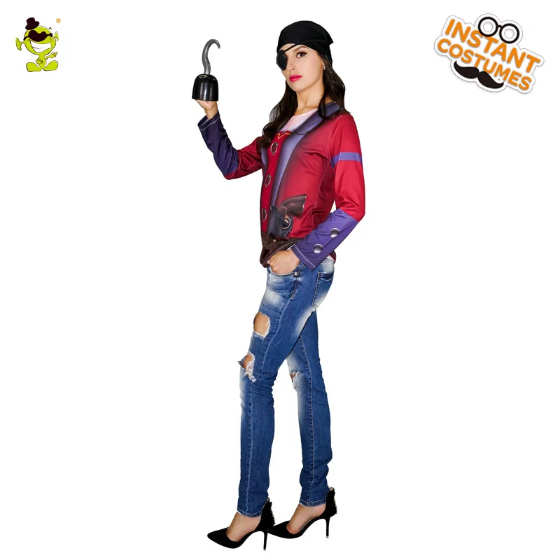 Ladies 3D Printed Pirate T-shirt Costumes Halloween Cosplay Outfits for Adult Carnival Role Play Fancy Dress Up Pirate Clothing
Ladies 3D Printed Pirate T-shirt Costumes Halloween Cosplay Outfits for Adult Carnival Role Play Fancy Dress Up Pirate Clothing