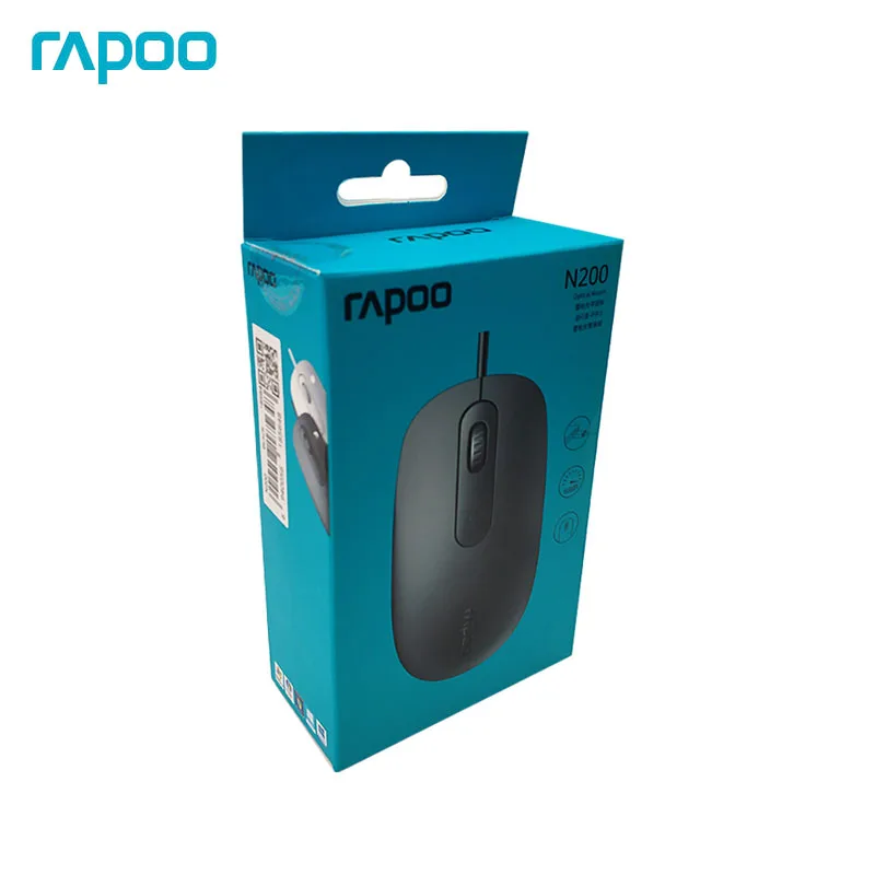 Оригинальная оптическая игровая мышь Rapoo N200 проводная 1600DPI для ноутбука