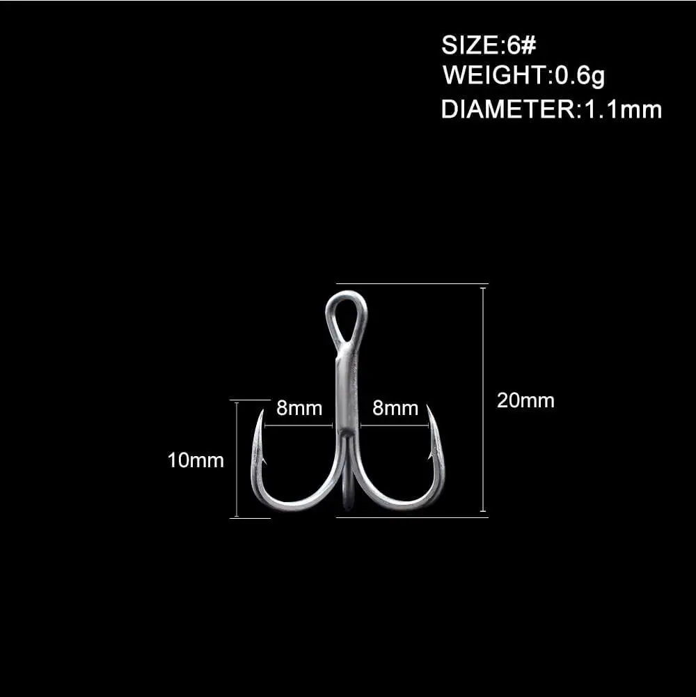 20/Pack 2-10# Super Sharp Treble Hook High Carbon Steel Strengthen Jig Hooks Anchor Grasp Fishhook Saltwater Freshwater Sea Ice
20/Pack 2-10# Super Sharp Treble Hook High Carbon Steel Strengthen Jig Hooks Anchor Grasp Fishhook Saltwater Freshwater Sea Ice