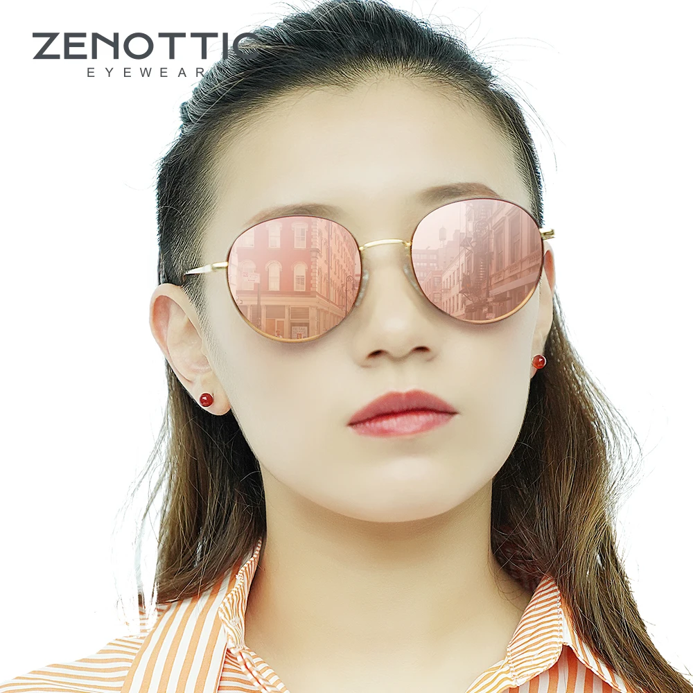 Солнцезащитные очки zenotic Круглые поляризационные зеркальные UV400 брендовые