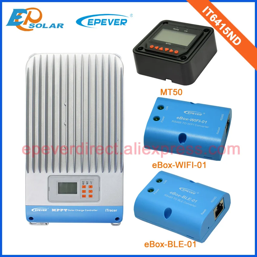 MPPT 60A IT6415ND with bluetooth wifi BOX and Mt50 remote meter solar charging controller 60amps 48V 36V Work
MPPT 60A IT6415ND with bluetooth wifi BOX and Mt50 remote meter solar charging controller 60amps 48V 36V Work