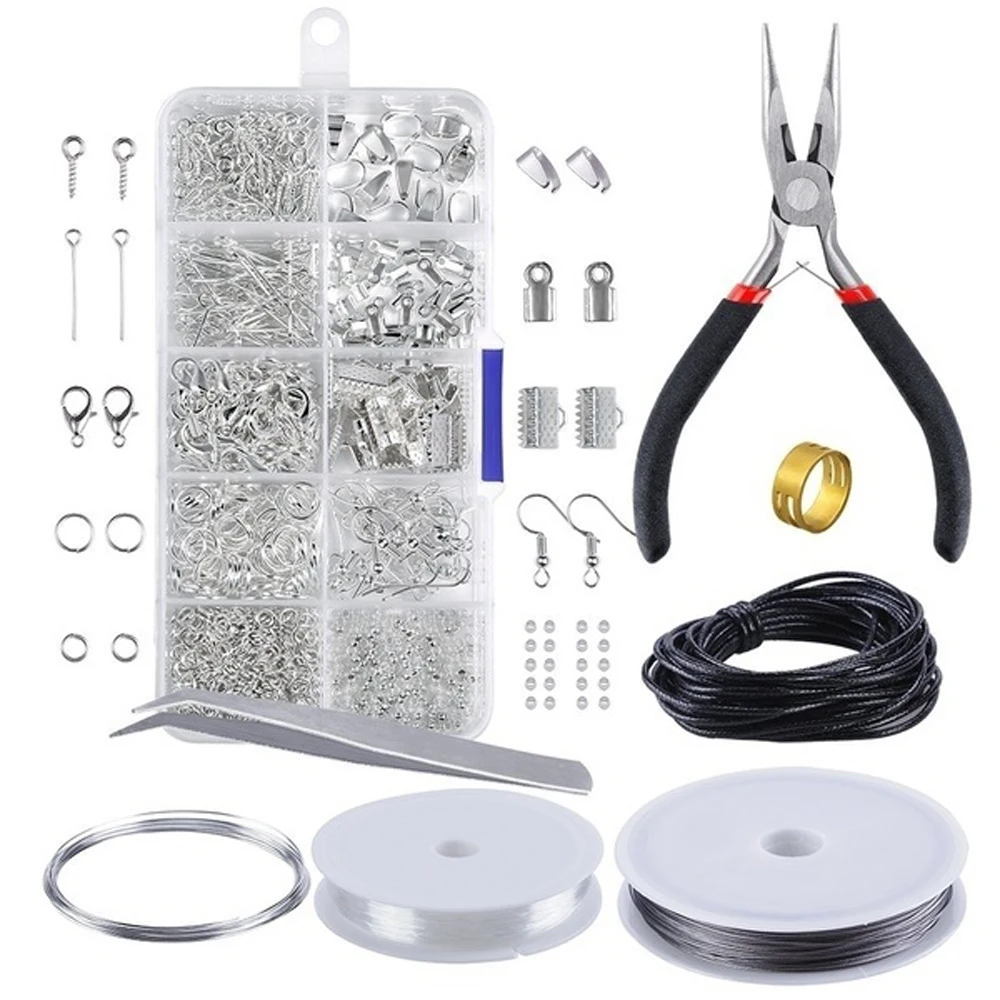 Jewelry Making Kit Jewelry Findings Starter Set Jewelry Beading Making and Repair Tools Pliers Silver Beads Wire Starter Tool
Jewelry Making Kit Jewelry Findings Starter Set Jewelry Beading Making and Repair Tools Pliers Silver Beads Wire Starter Tool