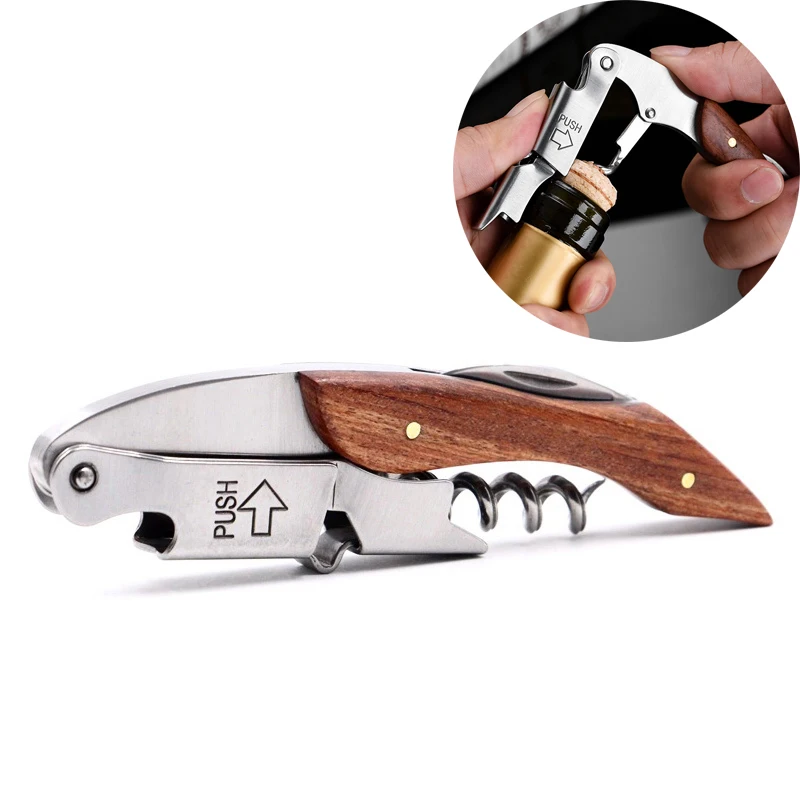 Wine Opener Corkscrew Bottle Opener Wood Handle Stainless Steel Professional Multi-functional Portable Screw Wine Cook Tool 1pcs
Wine Opener Corkscrew Bottle Opener Wood Handle Stainless Steel Professional Multi-functional Portable Screw Wine Cook Tool 1pcs