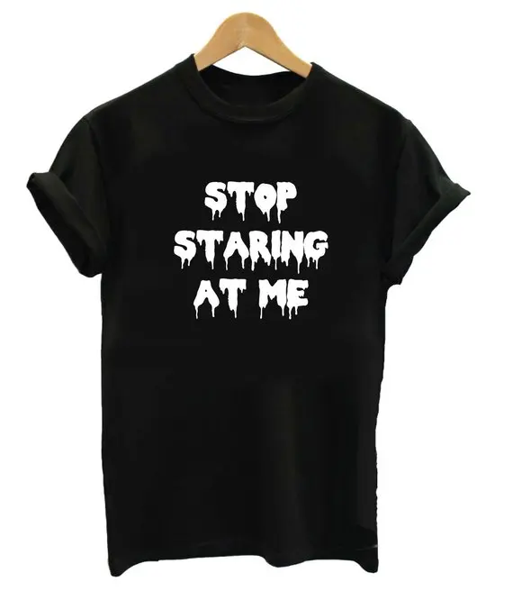 Stop Staring At Me Shirt Funny Humor Blood Bloody Gothic Goth Shirt Womens Graphic Tshirt Tee Cool Ou-F050
Stop Staring At Me Shirt Funny Humor Blood Bloody Gothic Goth Shirt Womens Graphic Tshirt Tee Cool Ou-F050