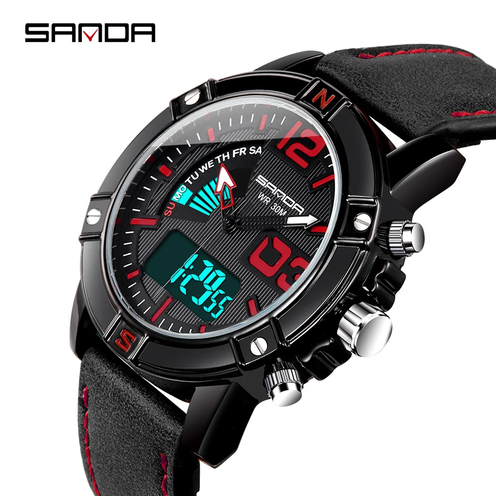 Mens Watches To Luxury Brand Men Leather Sport Watches SANDA Men's Quartz LED Digital Clock Waterproof Military Wrist Watch Male
Mens Watches To Luxury Brand Men Leather Sport Watches SANDA Men's Quartz LED Digital Clock Waterproof Military Wrist Watch Male