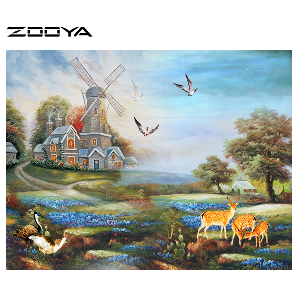 ZOOYA 3D DIY алмазная живопись украшение дома Натуральный пейзаж рисунок Вышивка