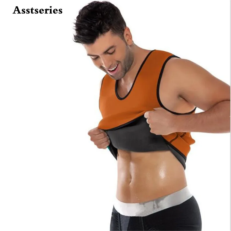 Для похудения мужской жилет из неопрена body Shaper мужчин футболка тренировочные