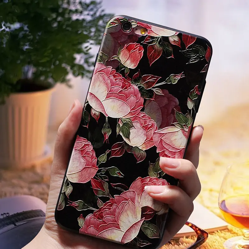 Роскошный чехол с объемными рельефными цветами для Redmi 5 plus 4X 4A Note 4/4x 5A prime мягкий