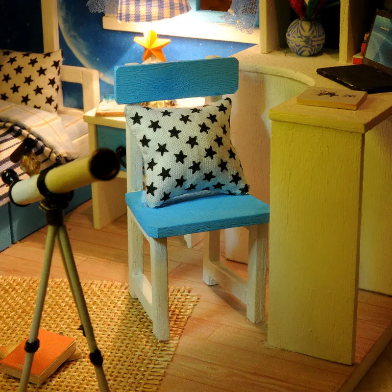 DIY ручной работы кукольный домик Миниатюрный с мебелью 3D деревянная модель для