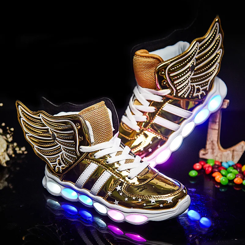 Black Children Shoes Light Led luminous Shoes Boys Girls USB Charging Sport Shoes Casual Led Shoes Wing Kids Glowing Sneakers
Black Children Shoes Light Led luminous Shoes Boys Girls USB Charging Sport Shoes Casual Led Shoes Wing Kids Glowing Sneakers