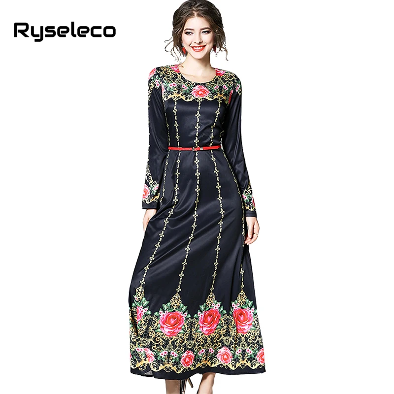 Ryseleco New Chinese Style Long Sleeve A-Line Royal Flower Print Women Dress Slim Vintage Sashes Long Sleeve Party Flare Vestido
Ryseleco New Chinese Style Long Sleeve A-Line Royal Flower Print Women Dress Slim Vintage Sashes Long Sleeve Party Flare Vestido