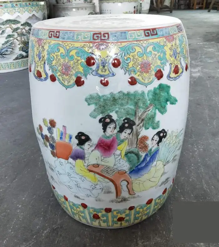 Jingdezhen Ceramic Porcelain Stool Hand-painted High-grade Antique Pastel Lady Picture home decoration Stool
Jingdezhen Ceramic Porcelain Stool Hand-painted High-grade Antique Pastel Lady Picture home decoration Stool