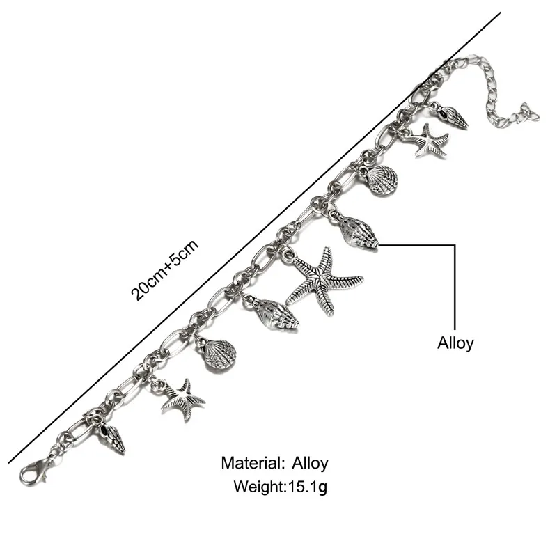 Unique Silver Color Multiple Pendant Starfish Conch Chain Anklets Shell Female Foot Jewelry 2019 New
Unique Silver Color Multiple Pendant Starfish Conch Chain Anklets Shell Female Foot Jewelry 2019 New
