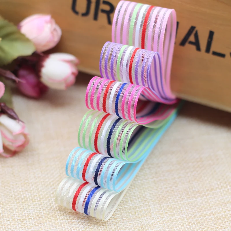1''25mm Rainbow Stripe Organza Transparent Ribbons for Bow Handcraft Wedding Party Packing Decor DIY Accessories (1 Yards/lot)
1''25mm Rainbow Stripe Organza Transparent Ribbons for Bow Handcraft Wedding Party Packing Decor DIY Accessories (1 Yards/lot)