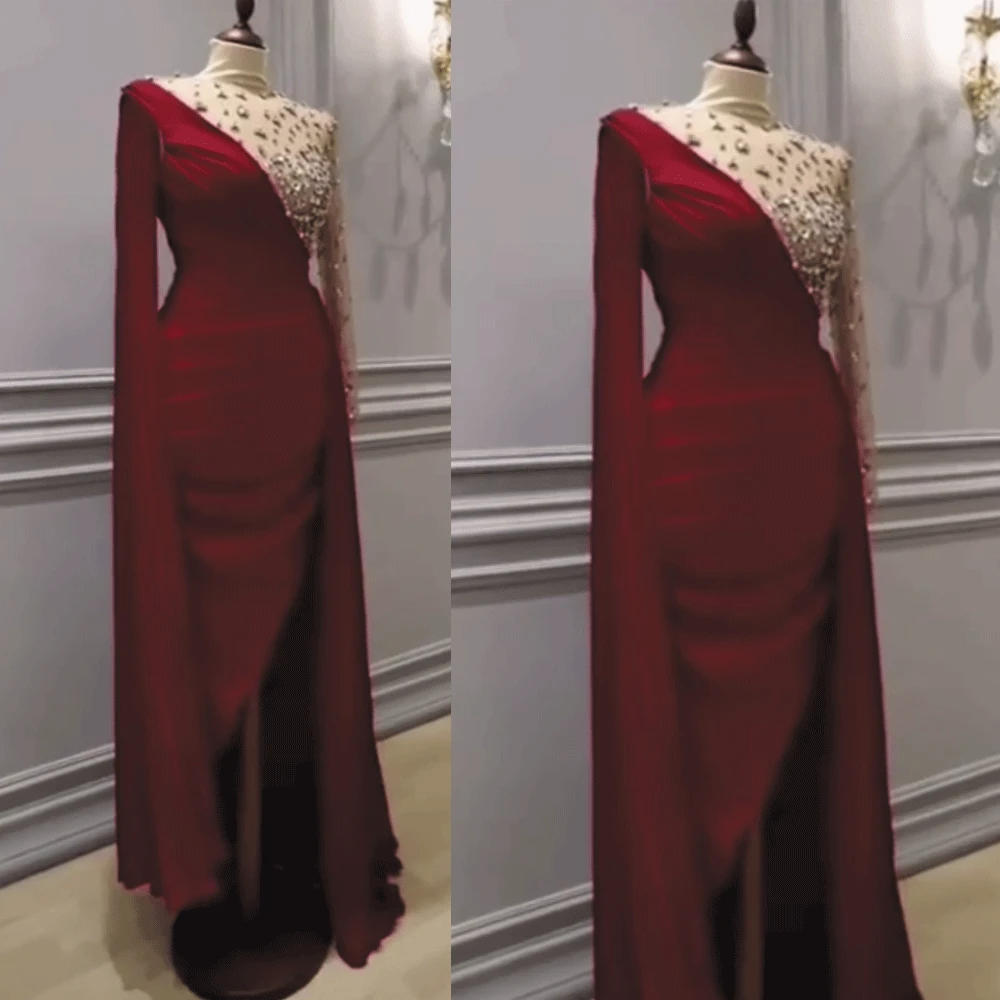 SuperKimJo Burgundy Evening Dresses Long Sleeve Beaded Mermaid Elegant Cheap Evening Gown Short 2020 Vestido De Festa De Curto
SuperKimJo Burgundy Evening Dresses Long Sleeve Beaded Mermaid Elegant Cheap Evening Gown Short 2020 Vestido De Festa De Curto