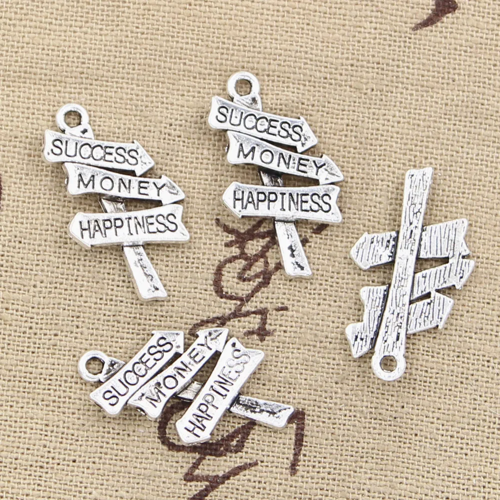 20pcs Charms Signpost Success Money Happiness 25x16mm Antique Silver Color Pendants Making DIY Handmade TibetanJewelry
20pcs Charms Signpost Success Money Happiness 25x16mm Antique Silver Color Pendants Making DIY Handmade TibetanJewelry
