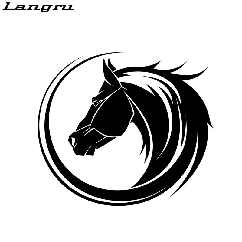 Креативная Автомобильная наклейка Langru в виде головы дуги лошади стильная на