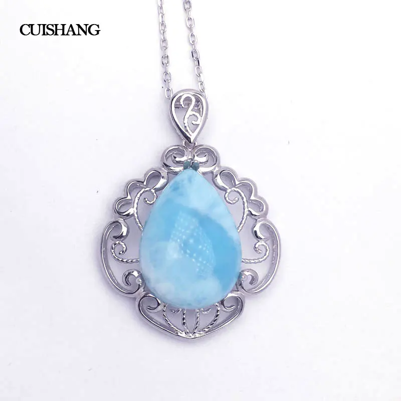 CSJ Larimar Pendants 925 Sterling Silver Natural Blue Larimar PR13*18MM Wedding Engagement Bands for Women Lady Girl Gift
CSJ Larimar Pendants 925 Sterling Silver Natural Blue Larimar PR13*18MM Wedding Engagement Bands for Women Lady Girl Gift