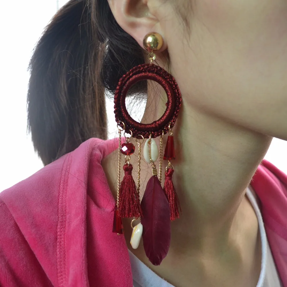 Bohemian Hollow Round Shape Leaf Feather Earrings For Women Indian Jewelry Colorful Natural Stone Drop Dangle Earrings Jewelry
Bohemian Hollow Round Shape Leaf Feather Earrings For Women Indian Jewelry Colorful Natural Stone Drop Dangle Earrings Jewelry