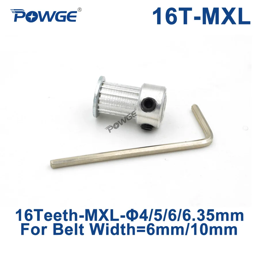 POWGE Inch Trapezoid 16 Teeth MXL Timing pulley Bore 4/5/6/6.35mm for width 6/10mm MXL Synchronous Belt gear wheel 16teeth 16T
POWGE Inch Trapezoid 16 Teeth MXL Timing pulley Bore 4/5/6/6.35mm for width 6/10mm MXL Synchronous Belt gear wheel 16teeth 16T