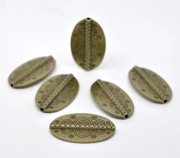 Doreenbeads розница антикварный бронзовый овальный бисер 37x22 мм в упаковке 10 |