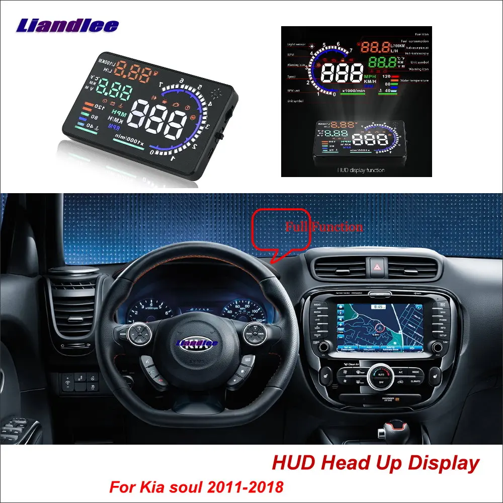 Полнофункциональный Автомобильный дисплей на лобовое стекло Liandlee HUD для Kia soul 2011-2018, экран для безопасного вождения, OBD проекционный спидоме...
Полнофункциональный Автомобильный дисплей на лобовое стекло Liandlee HUD для Kia soul 2011-2018, экран для безопасного вождения, OBD проекционный спидоме...