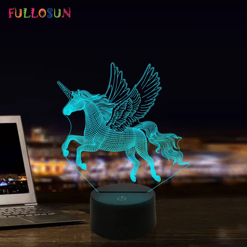 Cartoon Unicorn LED Light 3D Lamp 7 Color Change Touch Mood Night Lamp for Children Christmas Gift Novelty Lighting
Cartoon Unicorn LED Light 3D Lamp 7 Color Change Touch Mood Night Lamp for Children Christmas Gift Novelty Lighting