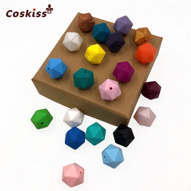 Mix Color BPA Free Food Grade 17mm Multi-faceted Geometric Polygon Beads Chew Soft Baby Silicone Teething Beads For DIY Jewelry
Mix Color BPA Free Food Grade 17mm Multi-faceted Geometric Polygon Beads Chew Soft Baby Silicone Teething Beads For DIY Jewelry