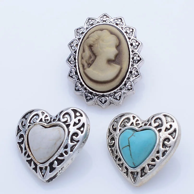 Античная Сердце кнопки Имбирное печенье Fit Привязать браслеты для женщин