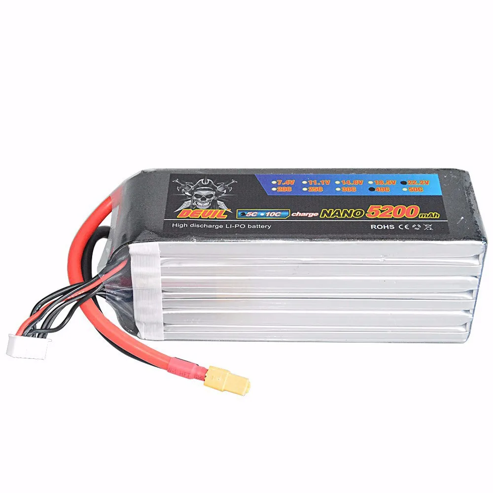 100% Origin Devil 22.2v 5200mAh 40c Lithium Battery RC Car Quadcopter Battery Wholesale
100% Origin Devil 22.2v 5200mAh 40c Lithium Battery RC Car Quadcopter Battery Wholesale