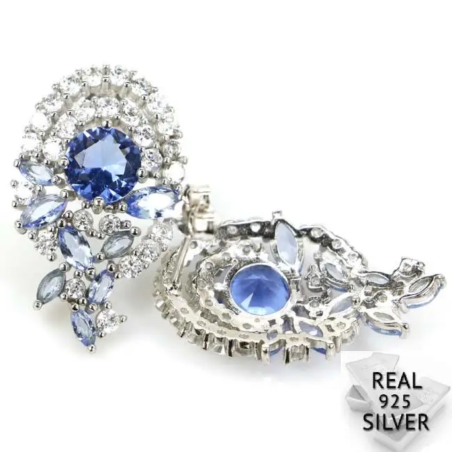 Real 5.1g 925 Solid Sterling Silver Elegant Rich Blue Violet Tanzanite CZ SheType Stud Earrings 25x15mm
Real 5.1g 925 Solid Sterling Silver Elegant Rich Blue Violet Tanzanite CZ SheType Stud Earrings 25x15mm