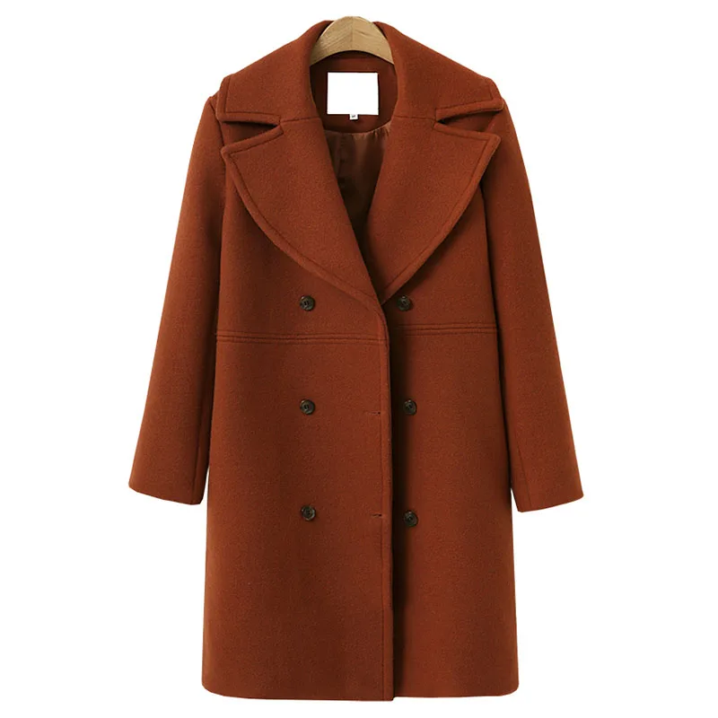 Women's Wool Coat 2020 New Autumn Winter Long Section Windbreaker Jacket Blended Woolen Coat Double Breasted Black Overcoat B88
Women's Wool Coat 2020 New Autumn Winter Long Section Windbreaker Jacket Blended Woolen Coat Double Breasted Black Overcoat B88