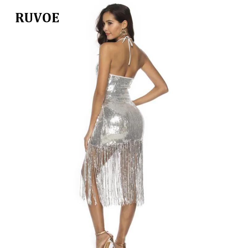 Gold Sequin Tassel Party Dresses Women Halter Deep V Neck Black Sliver Dress Female Clubwear Backless Sexy Lady Vestidos OSS-2
Gold Sequin Tassel Party Dresses Women Halter Deep V Neck Black Sliver Dress Female Clubwear Backless Sexy Lady Vestidos OSS-2