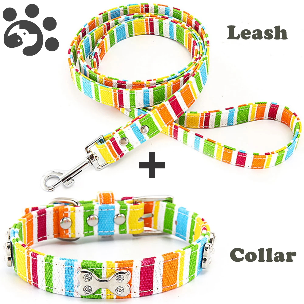 Rainbow Color Dog Collar Leash Set for Small Large Dogs with Crystal Decoration Dog Lead Collar Breakaway for Cats Pug MP0060
Rainbow Color Dog Collar Leash Set for Small Large Dogs with Crystal Decoration Dog Lead Collar Breakaway for Cats Pug MP0060